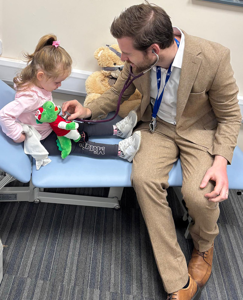 Dr. Gavin Stone and patient